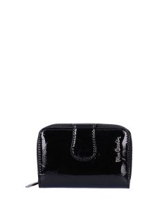   Pierre Cardin 02-115 čierna lakovaná dámska kožená malá peňaženka so vzorom listov