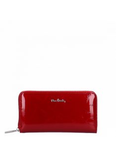   Pierre Cardin 119 červená lakovaná kožená dámska peňaženka so vzorom listov