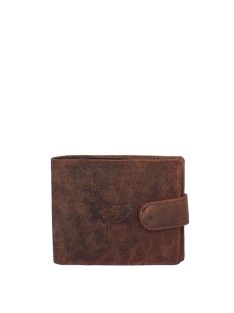 Always Wild hnedá kožená peňaženka so vzorom jeleňa