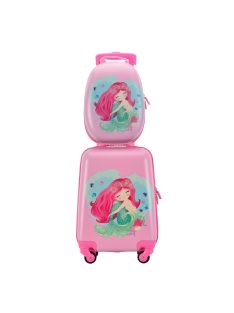   Bontour Kids ružový 4-kolesový detský kufor s morskou pannou + batoh