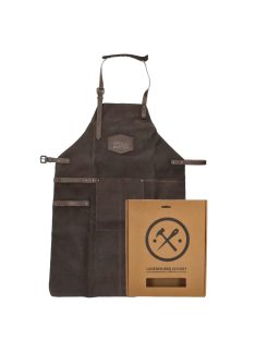 Hide & Stiches BBQ hnedá kožená grilovacia zástera