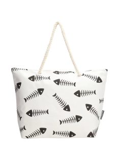   Beagles No label čierno-biela vzorovaná dámska plážová taška
