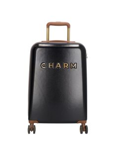Charm London čierny 4-kolesový kabínový kufor