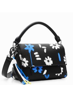Desigual čierno-biela kvetinová dámska kabelka cez rameno