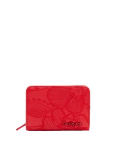 Desigual červená kvetinová malá dámska peňaženka
