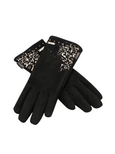 Anekke Padded čierne vzorované dámske zimné rukavice