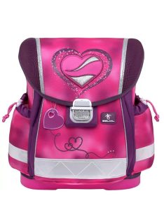 Belmil ružová dievčenská školská taška srdiečková