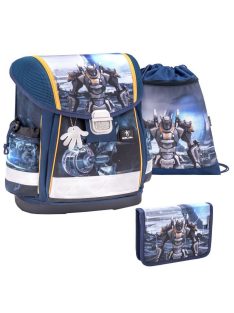   Belmil modrá chlapčenská školská taška s transformermi + taška na telocvik + peračník
