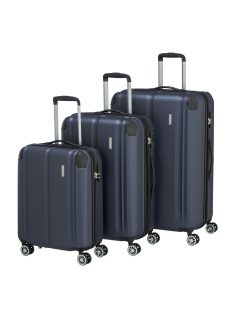 Travelite City bőrönd szett kék 4 kerekű 3 részes