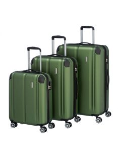 Travelite City bőrönd szett zöld 4 kerekű 3 részes