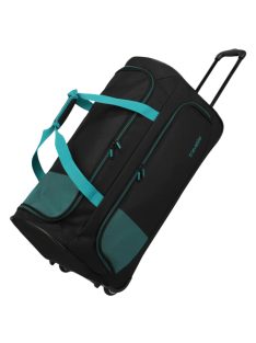   Travelite Basics Fresh čierno-petrolová 2-kolesová rolovacia cestovná taška 71cm
