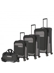   Travelite Viia antracitový 4-kolesový 3-dielny kufrový set + cestovná taška