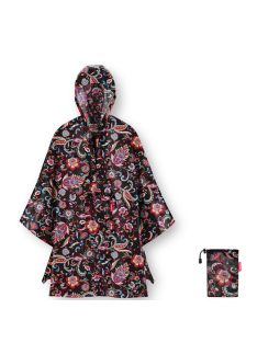   Reisenthel mini maxi poncho čierny kvietkovaný dámsky pršiplášť