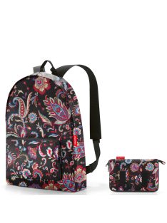   Reisenthel mini maxi rucksack čierny kvetinový dámsky batoh