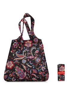   Reisenthel mini maxi shopper čierna kvetinová nákupná taška