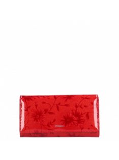   Patrizia FL-102 červená kvetovaná lakovaná kožená dámska peňaženka