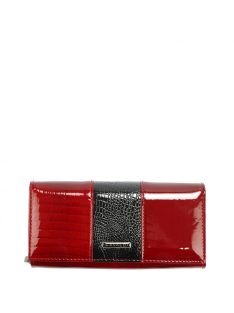   Cavaldi H20-3-RS9 červená a čierna lakovaná dámska peňaženka