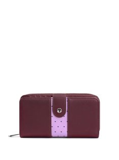 Vuch Cassey bordová-ružová bodkovaná dámska peňaženka