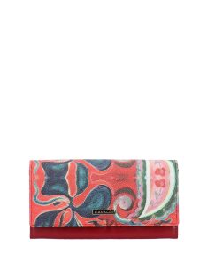   Cavaldi PN22-GR červená kvetinová kožená dámska peňaženka