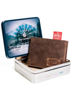   Peterson 304G hnedá kožená pánska peňaženka + darčeková krabička