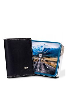   Peterson 0306 čierna kožená pánska peňaženka + darčeková krabička
