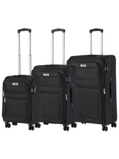   TravelZ Softspinner čierna 4-kolesová 3-dielna súprava rozťahovacích kufrov
