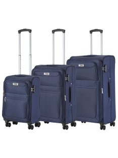   TravelZ Softspinner modrá 4-kolesová 3-dielna súprava rozťahovacích kufrov