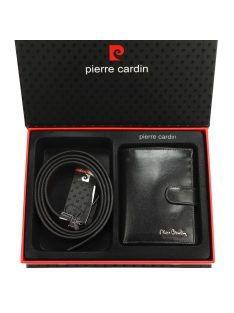  Pierre Cardin ZG-EX-06 čierna kožená pánska peňaženka a opasok 120 cm v darčekovej krabičke